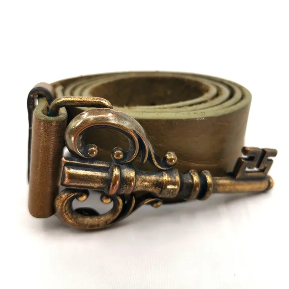 Vtg HICKOK Smooth Brown Leather Belt Sz 31 1.5\